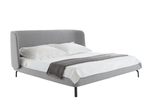 DESDEMONE - Fabric double bed with upholstered headboard _ Ligne Roset